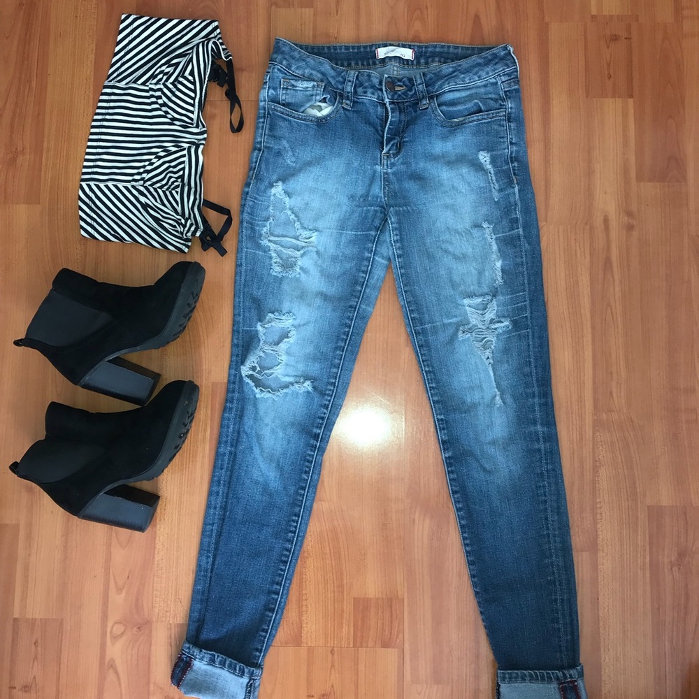 Distressed jeans